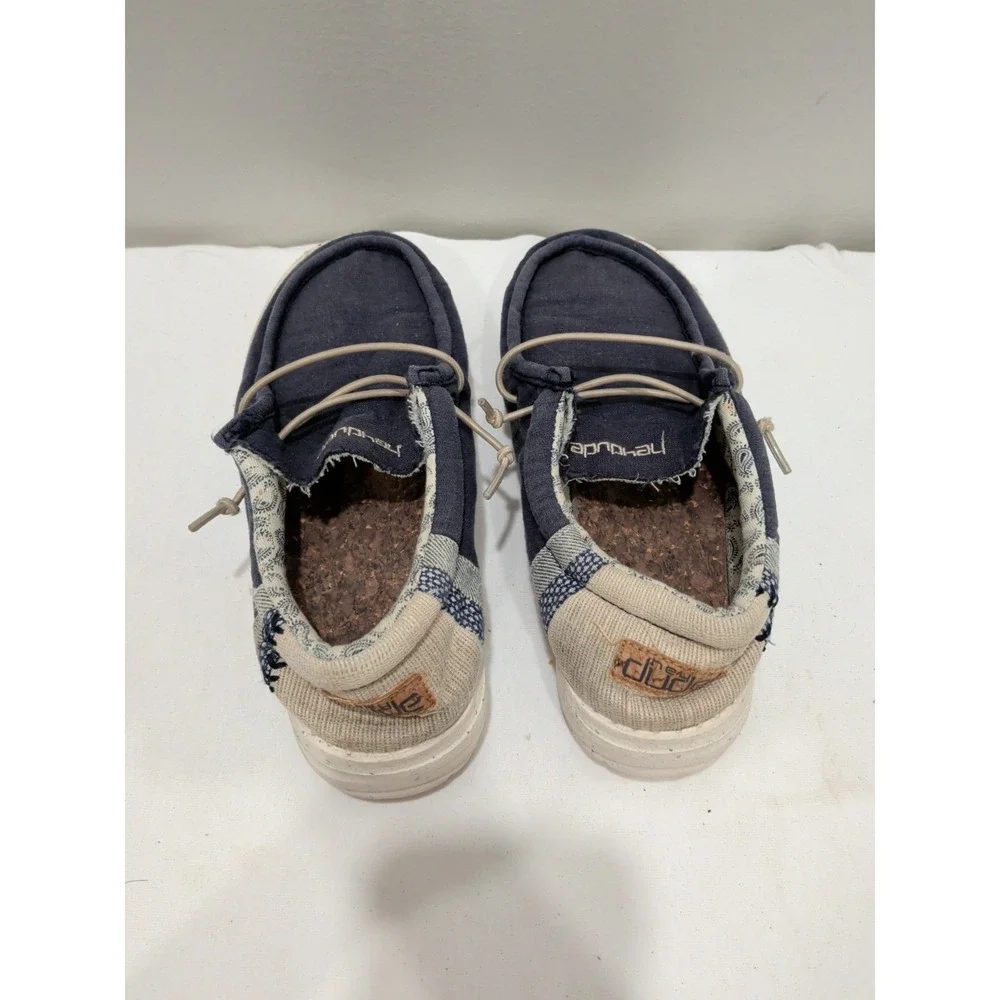 Hey Dude Wally Natural Navy  Casual Loafer Navy, Youth Sz Y4 L5